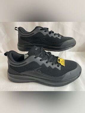 GEERS  Men's  Comfort Foam Slip-Resistant Lace-Up Black Shoes Size 11